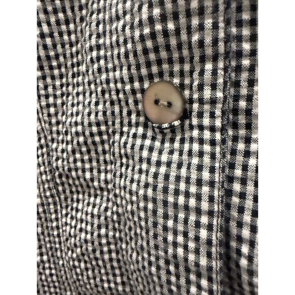 Chico’s Women’s Black White Shirt 100% Cotton Size 2 Gingham Casual Comfort - Picture 6 of 7